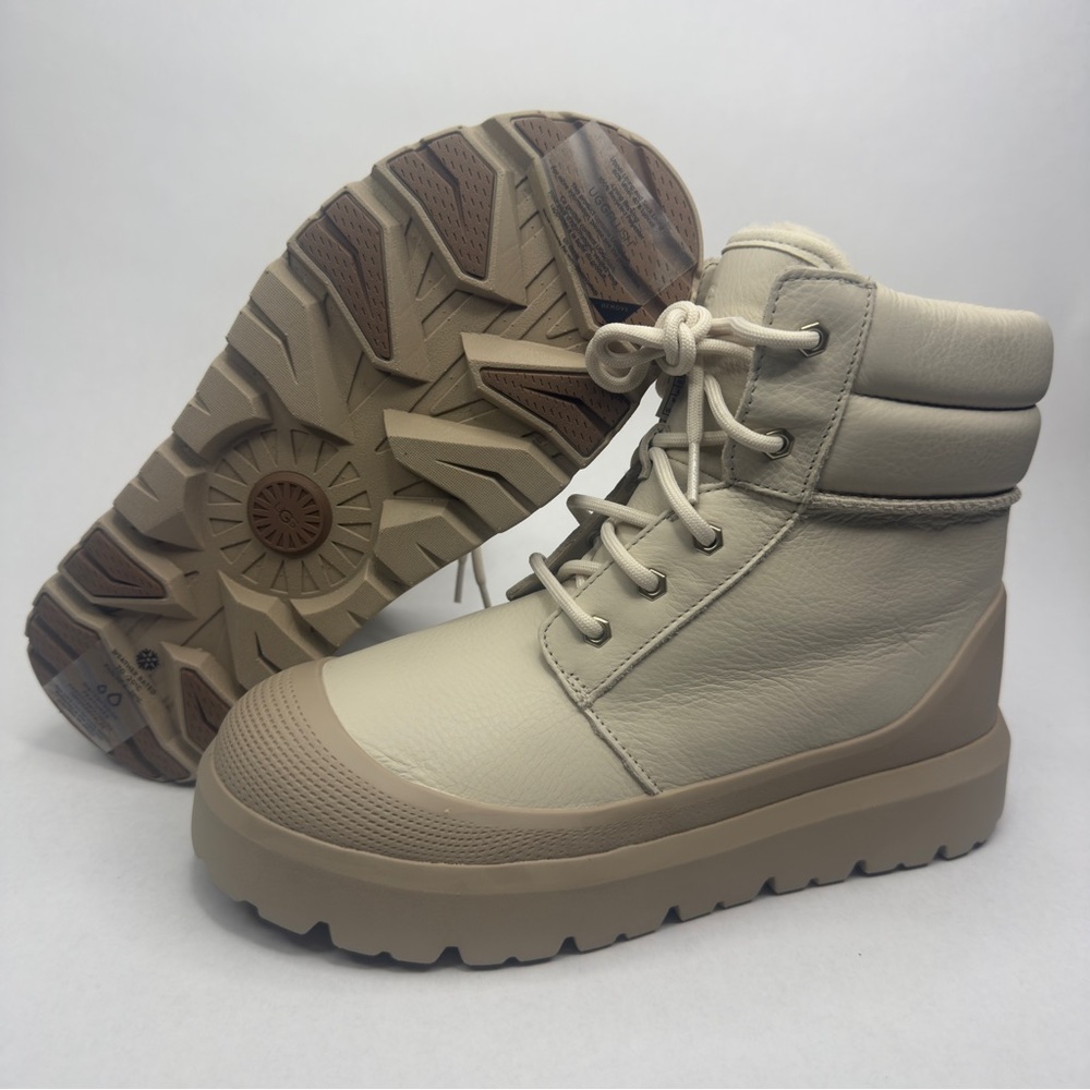 UGG Men's Neumel High Weather Hybrid Leather Boots Birch White 1158208 Size 9